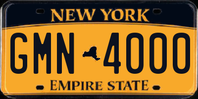 NY license plate GMN4000