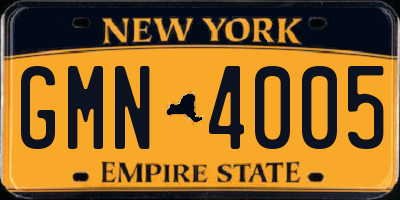 NY license plate GMN4005