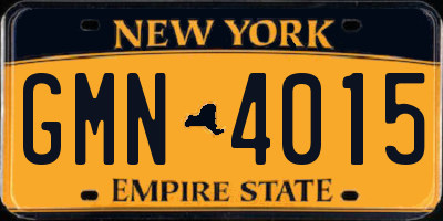 NY license plate GMN4015