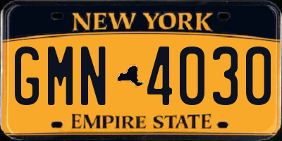 NY license plate GMN4030
