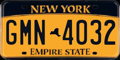 NY license plate GMN4032