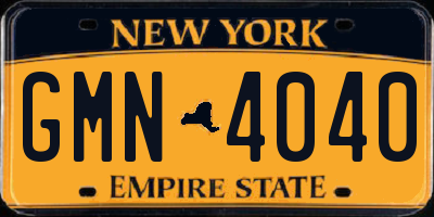 NY license plate GMN4040