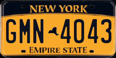 NY license plate GMN4043