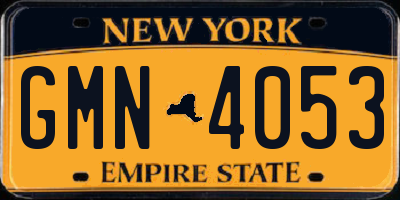 NY license plate GMN4053