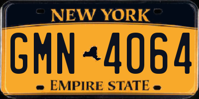 NY license plate GMN4064