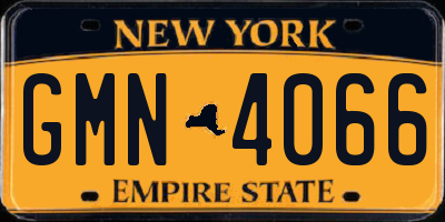 NY license plate GMN4066