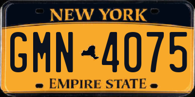 NY license plate GMN4075