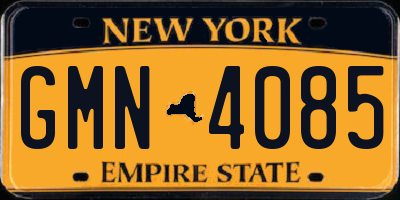 NY license plate GMN4085