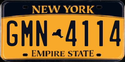 NY license plate GMN4114