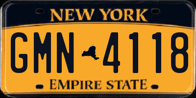 NY license plate GMN4118