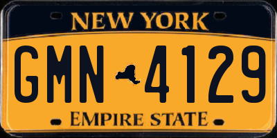 NY license plate GMN4129