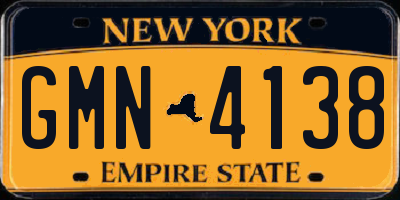 NY license plate GMN4138