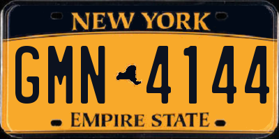 NY license plate GMN4144