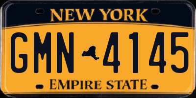 NY license plate GMN4145