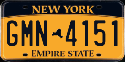 NY license plate GMN4151