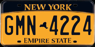 NY license plate GMN4224