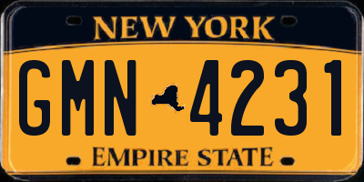 NY license plate GMN4231