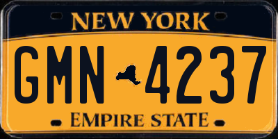 NY license plate GMN4237