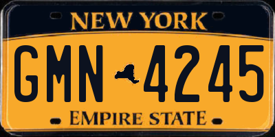 NY license plate GMN4245