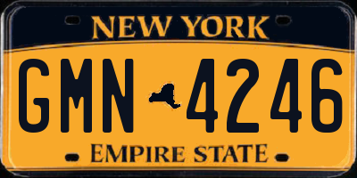 NY license plate GMN4246