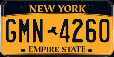NY license plate GMN4260