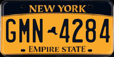 NY license plate GMN4284