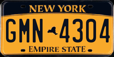 NY license plate GMN4304