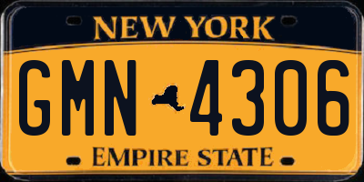 NY license plate GMN4306