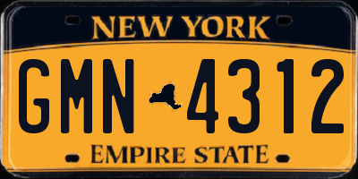 NY license plate GMN4312