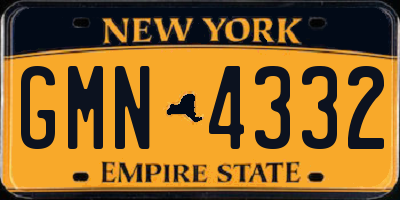 NY license plate GMN4332