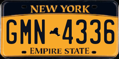 NY license plate GMN4336