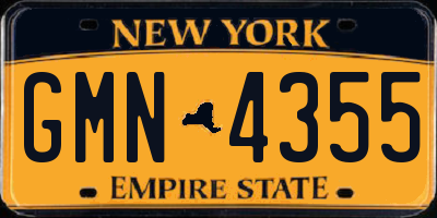 NY license plate GMN4355