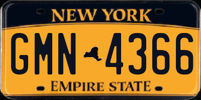 NY license plate GMN4366