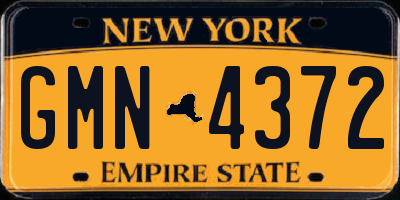 NY license plate GMN4372