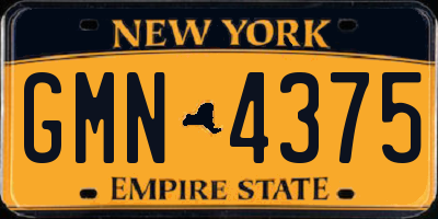 NY license plate GMN4375