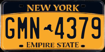 NY license plate GMN4379