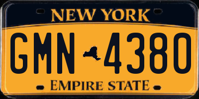 NY license plate GMN4380