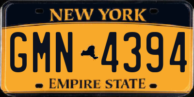 NY license plate GMN4394