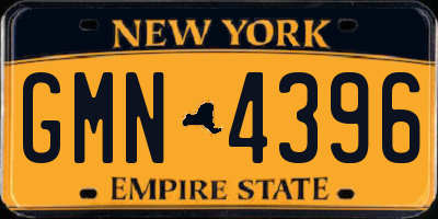NY license plate GMN4396