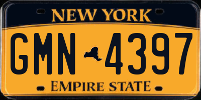 NY license plate GMN4397