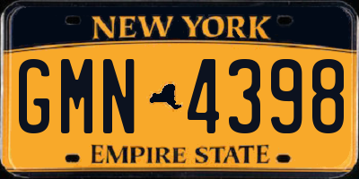 NY license plate GMN4398