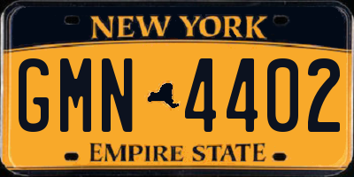 NY license plate GMN4402