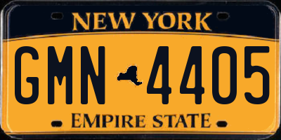 NY license plate GMN4405