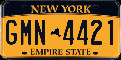 NY license plate GMN4421