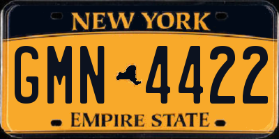 NY license plate GMN4422