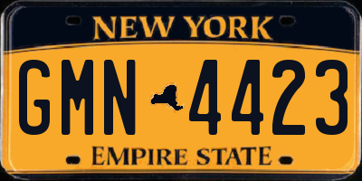 NY license plate GMN4423