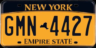 NY license plate GMN4427