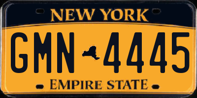 NY license plate GMN4445