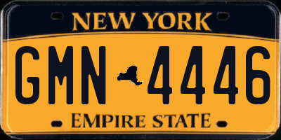 NY license plate GMN4446