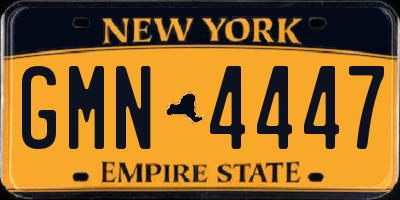 NY license plate GMN4447